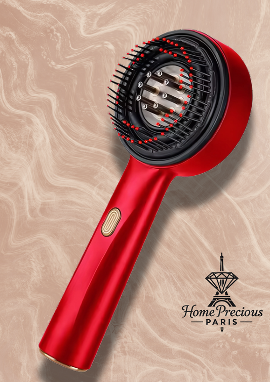 LumiBrush - Brosse de massage pour la pousse des cheveux et de la barbe Rouge